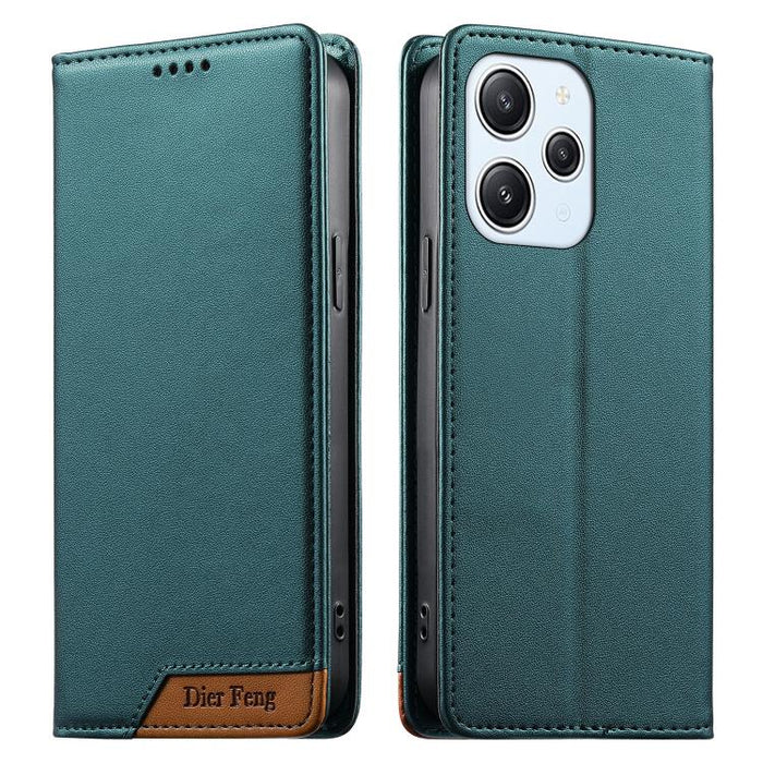 Funda para teléfono Dierfeng Splicing de cuero vegano con imán RFID resistente, For Redmi Note 14 Pro 5G / Note 14 Pro+ 5G, For Redmi Note 14 Pro 4G, For Redmi Note 14 4G 163.25mm, For Redmi 14C 4G / 14R / A4 5G, For Redmi K70 Ultra                    ...