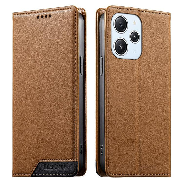 Funda para teléfono Dierfeng Splicing de cuero vegano con imán RFID resistente, For Redmi Note 14 Pro 5G / Note 14 Pro+ 5G, For Redmi Note 14 Pro 4G, For Redmi Note 14 4G 163.25mm, For Redmi 14C 4G / 14R / A4 5G, For Redmi K70 Ultra                    ...
