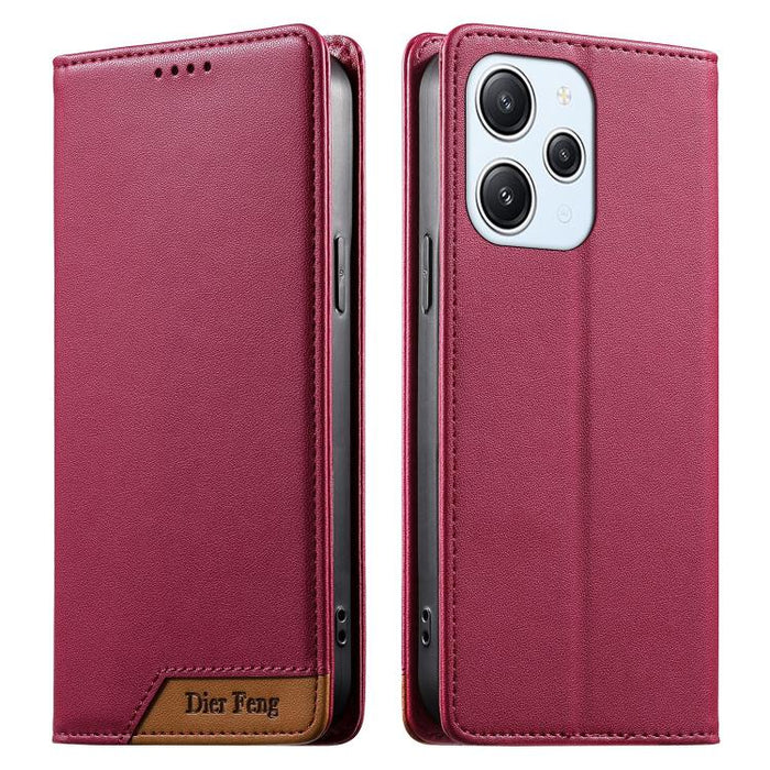 Funda para teléfono Dierfeng Splicing de cuero vegano con imán RFID resistente, For Redmi Note 14 Pro 5G / Note 14 Pro+ 5G, For Redmi Note 14 Pro 4G, For Redmi Note 14 4G 163.25mm, For Redmi 14C 4G / 14R / A4 5G, For Redmi K70 Ultra                    ...