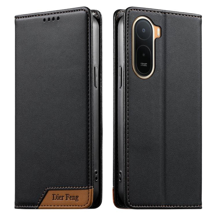 Funda para teléfono Dierfeng Splicing de cuero vegano con imán RFID resistente, For Redmi A7 Pro 4G / 5G 171mm / Poco C85x 5G, For Redmi 15a 5G, For Redmi Turbo 5 Max 5G / Poco X8 Pro Max 5G, For Redmi Note 15 Pro+ 5G Global 163.3mm                    ...