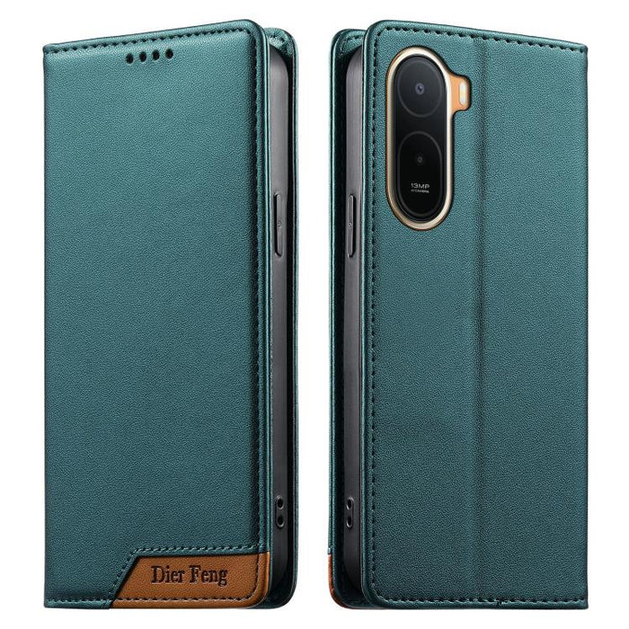 Funda para teléfono Dierfeng Splicing de cuero vegano con imán RFID resistente, For Redmi A7 Pro 4G / 5G 171mm / Poco C85x 5G, For Redmi 15a 5G, For Redmi Turbo 5 Max 5G / Poco X8 Pro Max 5G, For Redmi Note 15 Pro+ 5G Global 163.3mm                    ...