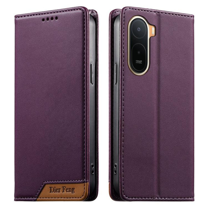 Funda para teléfono Dierfeng Splicing de cuero vegano con imán RFID resistente, For Redmi A7 Pro 4G / 5G 171mm / Poco C85x 5G, For Redmi 15a 5G, For Redmi Turbo 5 Max 5G / Poco X8 Pro Max 5G, For Redmi Note 15 Pro+ 5G Global 163.3mm                    ...