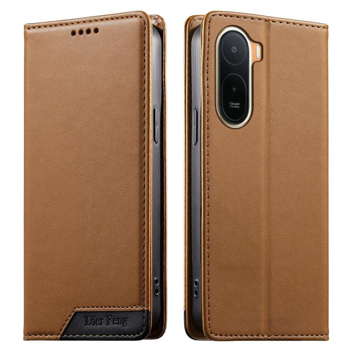 Funda para teléfono Dierfeng Splicing de cuero vegano con imán RFID resistente, For Redmi A7 Pro 4G / 5G 171mm / Poco C85x 5G, For Redmi 15a 5G, For Redmi Turbo 5 Max 5G / Poco X8 Pro Max 5G, For Redmi Note 15 Pro+ 5G Global 163.3mm                    ...
