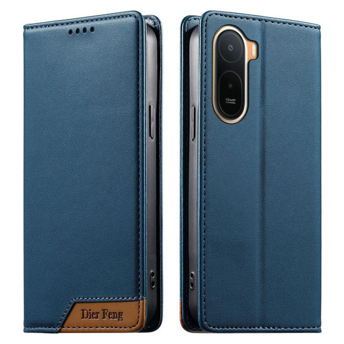 Funda para teléfono Dierfeng Splicing de cuero vegano con imán RFID resistente, For Redmi A7 Pro 4G / 5G 171mm / Poco C85x 5G, For Redmi 15a 5G, For Redmi Turbo 5 Max 5G / Poco X8 Pro Max 5G, For Redmi Note 15 Pro+ 5G Global 163.3mm                    ...