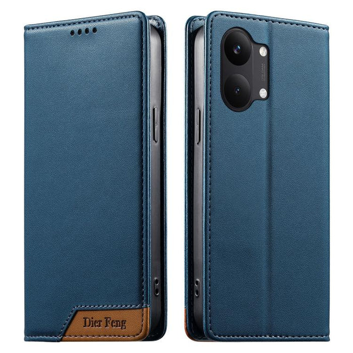 Funda para teléfono Dierfeng Splicing de cuero vegano con imán RFID resistente, For Redmi A7 Pro 4G / 5G 171mm / Poco C85x 5G, For Redmi 15a 5G, For Redmi Turbo 5 Max 5G / Poco X8 Pro Max 5G, For Redmi Note 15 Pro+ 5G Global 163.3mm                    ...