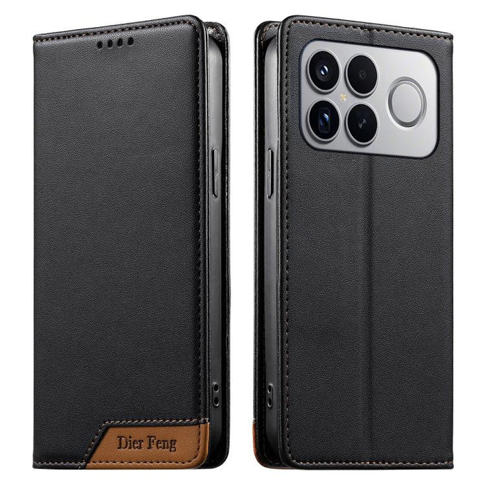 Funda para teléfono Dierfeng Splicing de cuero vegano con imán RFID resistente, For Redmi A7 Pro 4G / 5G 171mm / Poco C85x 5G, For Redmi 15a 5G, For Redmi Turbo 5 Max 5G / Poco X8 Pro Max 5G, For Redmi Note 15 Pro+ 5G Global 163.3mm                    ...
