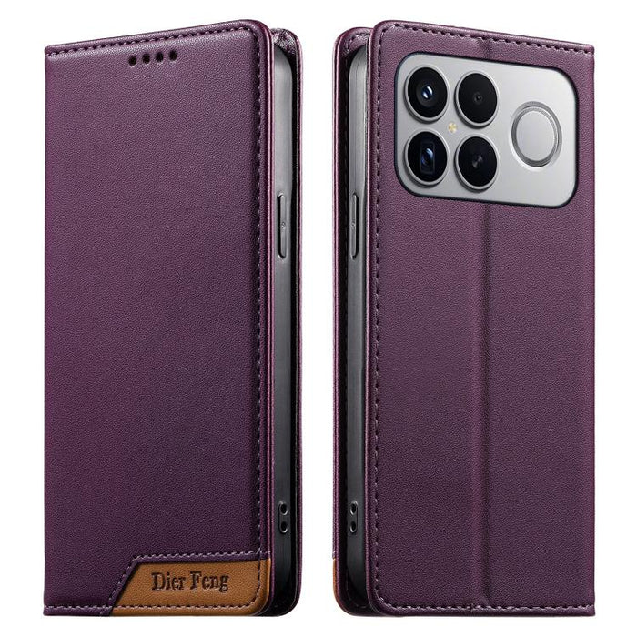 Funda para teléfono Dierfeng Splicing de cuero vegano con imán RFID resistente, For Redmi A7 Pro 4G / 5G 171mm / Poco C85x 5G, For Redmi 15a 5G, For Redmi Turbo 5 Max 5G / Poco X8 Pro Max 5G, For Redmi Note 15 Pro+ 5G Global 163.3mm                    ...