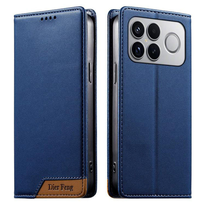 Funda para teléfono Dierfeng Splicing de cuero vegano con imán RFID resistente, For Redmi A7 Pro 4G / 5G 171mm / Poco C85x 5G, For Redmi 15a 5G, For Redmi Turbo 5 Max 5G / Poco X8 Pro Max 5G, For Redmi Note 15 Pro+ 5G Global 163.3mm                    ...