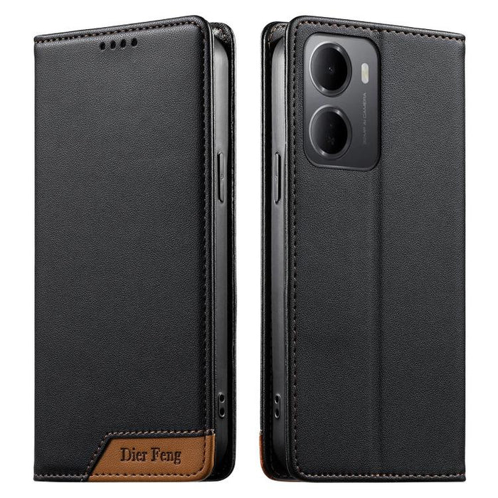 Funda para teléfono Dierfeng Splicing de cuero vegano con imán RFID resistente, For Redmi A7 Pro 4G / 5G 171mm / Poco C85x 5G, For Redmi 15a 5G, For Redmi Turbo 5 Max 5G / Poco X8 Pro Max 5G, For Redmi Note 15 Pro+ 5G Global 163.3mm                    ...