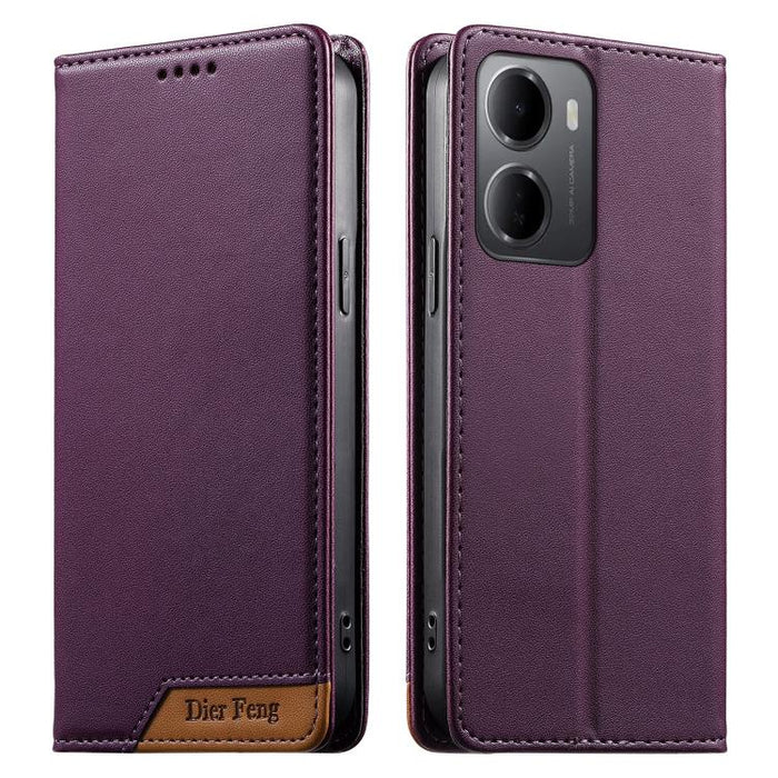 Funda para teléfono Dierfeng Splicing de cuero vegano con imán RFID resistente, For Redmi A7 Pro 4G / 5G 171mm / Poco C85x 5G, For Redmi 15a 5G, For Redmi Turbo 5 Max 5G / Poco X8 Pro Max 5G, For Redmi Note 15 Pro+ 5G Global 163.3mm                    ...