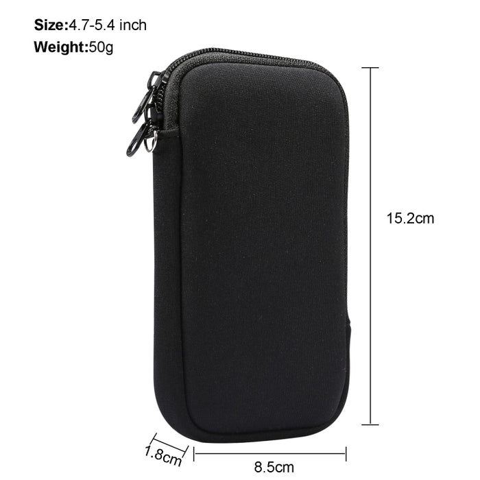 Bolsa de almacenamiento de funda protectora con cremallera de elasticidad universal con cordón para teléfonos inteligentes iPhone 12 mini / 4.7-5.4 pulgadas
