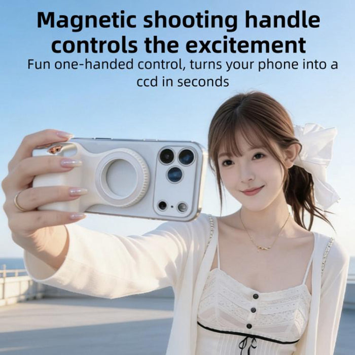 Soporte magnético para smartphone con empuñadura y asa de sujeción., Single Grip, With Fill Light