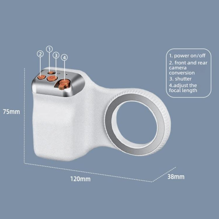 Soporte magnético para smartphone con empuñadura y asa de sujeción., Single Grip, With Fill Light