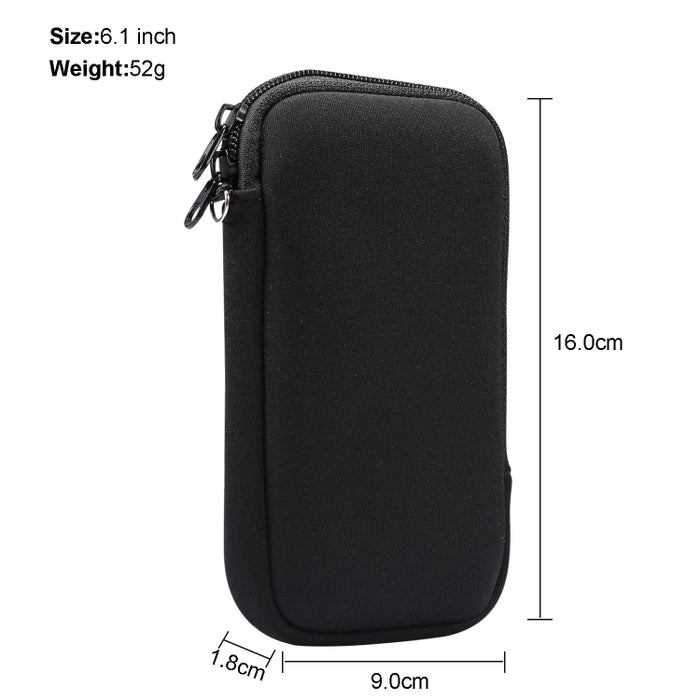 Bolsa de almacenamiento de funda protectora con cremallera de elasticidad universal con cordón para teléfonos inteligentes iPhone 12 / 12 Pro / 6.1 pulgadas