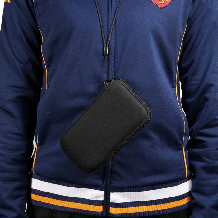 Bolsa de almacenamiento de funda protectora con cremallera de elasticidad universal con cordón para teléfonos inteligentes iPhone 12 / 12 Pro / 6.1 pulgadas