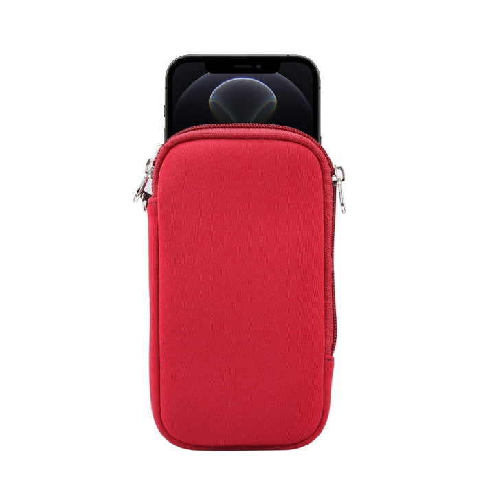 Bolsa de almacenamiento de funda protectora con cremallera de elasticidad universal con cordón para teléfonos inteligentes iPhone 12 / 12 Pro / 6.1 pulgadas