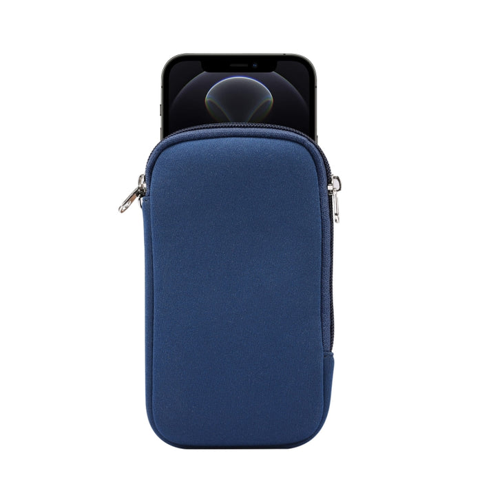 Bolsa de almacenamiento de funda protectora con cremallera de elasticidad universal con cordón para teléfonos inteligentes iPhone 12 / 12 Pro / 6.1 pulgadas