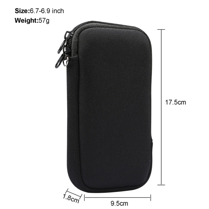 Bolsa de almacenamiento de funda protectora con cremallera de elasticidad universal con cordón para teléfonos inteligentes iPhone 12 Pro Max / 6.7-6.9 pulgadas