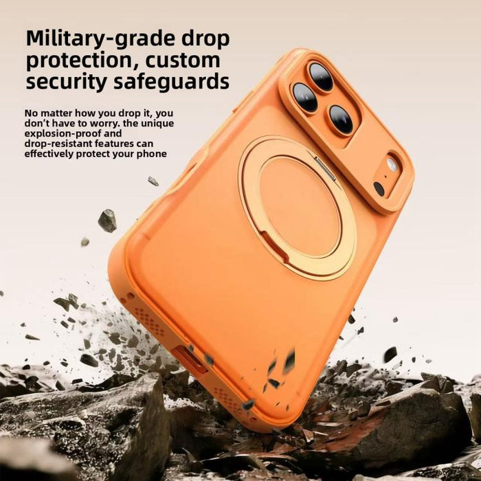 Funda magnética para teléfono con soporte giratorio estilo Alpha, For iPhone 17 Pro Max, For iPhone 17 Pro