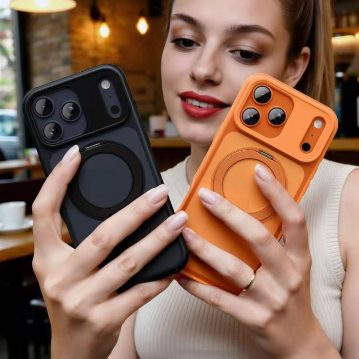 Funda magnética para teléfono con soporte giratorio estilo Alpha, For iPhone 17 Pro Max, For iPhone 17 Pro