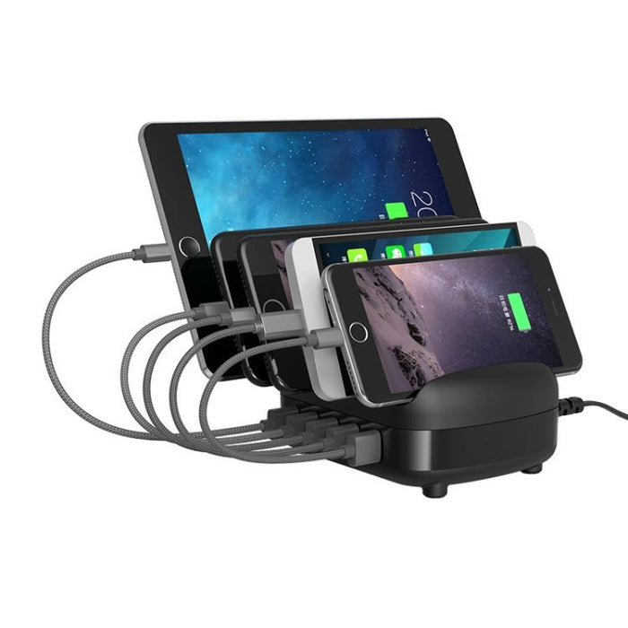 Estación de carga inteligente ORICO DUK-5P de 40 W con 5 puertos USB y soporte., US Plug, UK Plug, AU Plug
