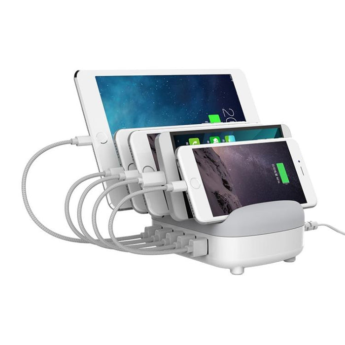 Estación de carga inteligente ORICO DUK-5P de 40 W con 5 puertos USB y soporte., US Plug, UK Plug, AU Plug