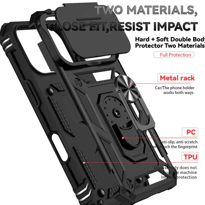 XDcase Caja de teléfono magnético con soporte de anillo de levas deslizante, For iPhone 17 Pro Max, For iPhone 17 Pro, For iPhone 17, For iPhone Air