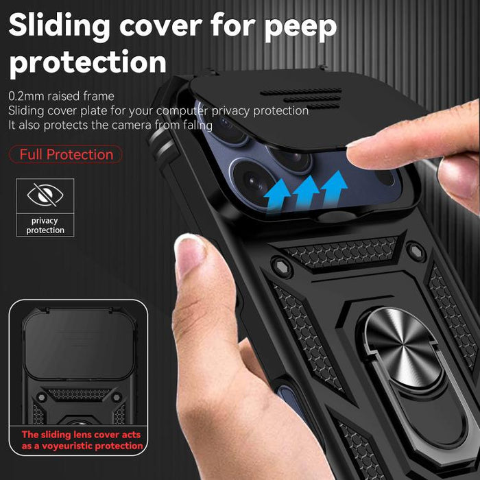 XDcase Caja de teléfono magnético con soporte de anillo de levas deslizante, For iPhone 17 Pro Max, For iPhone 17 Pro, For iPhone 17, For iPhone Air