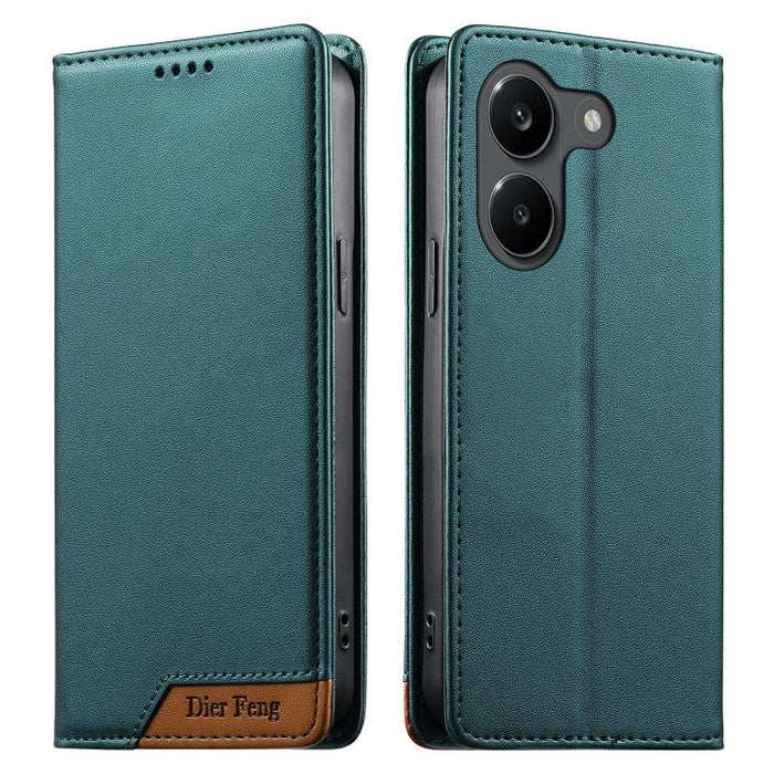 Funda para teléfono Dierfeng Splicing de cuero vegano con imán RFID resistente, For Xiaomi 17 Max 5G, For Xiaomi 17T Pro 5G, For Xiaomi 17T 5G, For Xiaomi Poco X8 Pro 5G / Redmi Turbo 5 5G, For Xiaomi 17 Ultra, For Xiaomi 17 Pro Max, For Xiaomi 17 Pro ...