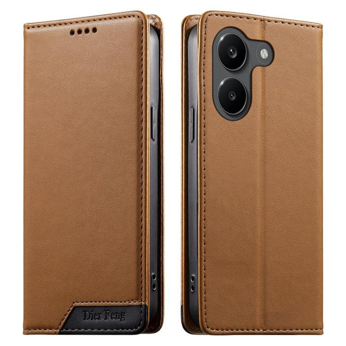 Funda para teléfono Dierfeng Splicing de cuero vegano con imán RFID resistente, For Xiaomi 17 Max 5G, For Xiaomi 17T Pro 5G, For Xiaomi 17T 5G, For Xiaomi Poco X8 Pro 5G / Redmi Turbo 5 5G, For Xiaomi 17 Ultra, For Xiaomi 17 Pro Max, For Xiaomi 17 Pro ...