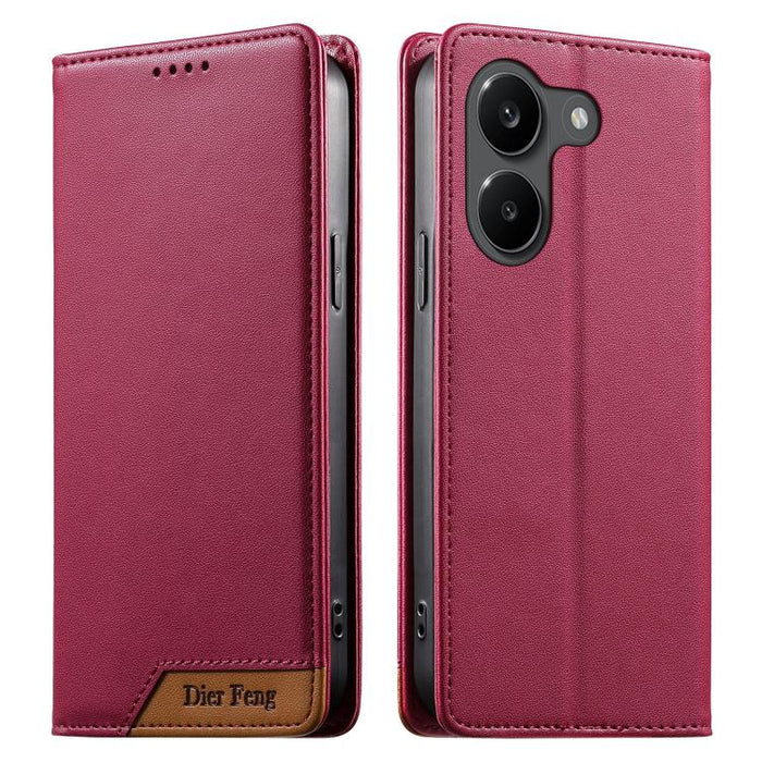Funda para teléfono Dierfeng Splicing de cuero vegano con imán RFID resistente, For Xiaomi 17 Max 5G, For Xiaomi 17T Pro 5G, For Xiaomi 17T 5G, For Xiaomi Poco X8 Pro 5G / Redmi Turbo 5 5G, For Xiaomi 17 Ultra, For Xiaomi 17 Pro Max, For Xiaomi 17 Pro ...