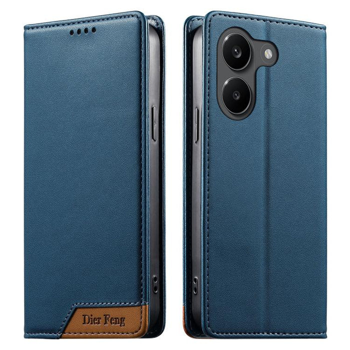 Funda para teléfono Dierfeng Splicing de cuero vegano con imán RFID resistente, For Xiaomi 17 Max 5G, For Xiaomi 17T Pro 5G, For Xiaomi 17T 5G, For Xiaomi Poco X8 Pro 5G / Redmi Turbo 5 5G, For Xiaomi 17 Ultra, For Xiaomi 17 Pro Max, For Xiaomi 17 Pro ...