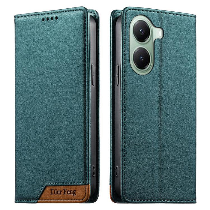 Funda para teléfono Dierfeng Splicing de cuero vegano con imán RFID resistente, For Xiaomi 17 Max 5G, For Xiaomi 17T Pro 5G, For Xiaomi 17T 5G, For Xiaomi Poco X8 Pro 5G / Redmi Turbo 5 5G, For Xiaomi 17 Ultra, For Xiaomi 17 Pro Max, For Xiaomi 17 Pro ...