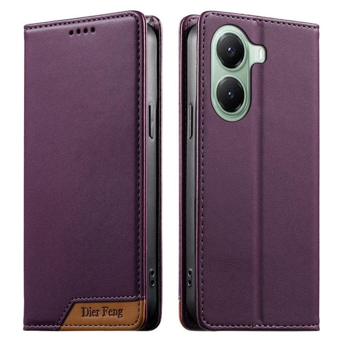 Funda para teléfono Dierfeng Splicing de cuero vegano con imán RFID resistente, For Xiaomi 17 Max 5G, For Xiaomi 17T Pro 5G, For Xiaomi 17T 5G, For Xiaomi Poco X8 Pro 5G / Redmi Turbo 5 5G, For Xiaomi 17 Ultra, For Xiaomi 17 Pro Max, For Xiaomi 17 Pro ...