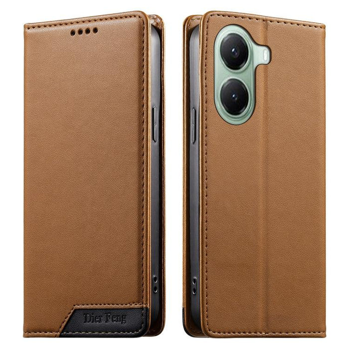 Funda para teléfono Dierfeng Splicing de cuero vegano con imán RFID resistente, For Xiaomi 17 Max 5G, For Xiaomi 17T Pro 5G, For Xiaomi 17T 5G, For Xiaomi Poco X8 Pro 5G / Redmi Turbo 5 5G, For Xiaomi 17 Ultra, For Xiaomi 17 Pro Max, For Xiaomi 17 Pro ...