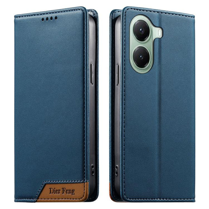 Funda para teléfono Dierfeng Splicing de cuero vegano con imán RFID resistente, For Xiaomi 17 Max 5G, For Xiaomi 17T Pro 5G, For Xiaomi 17T 5G, For Xiaomi Poco X8 Pro 5G / Redmi Turbo 5 5G, For Xiaomi 17 Ultra, For Xiaomi 17 Pro Max, For Xiaomi 17 Pro ...