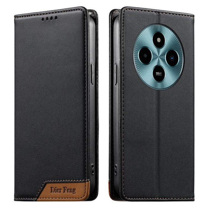 Funda para teléfono Dierfeng Splicing de cuero vegano con imán RFID resistente, For Xiaomi 17 Max 5G, For Xiaomi 17T Pro 5G, For Xiaomi 17T 5G, For Xiaomi Poco X8 Pro 5G / Redmi Turbo 5 5G, For Xiaomi 17 Ultra, For Xiaomi 17 Pro Max, For Xiaomi 17 Pro ...