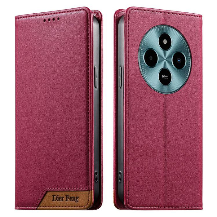 Funda para teléfono Dierfeng Splicing de cuero vegano con imán RFID resistente, For Xiaomi 17 Max 5G, For Xiaomi 17T Pro 5G, For Xiaomi 17T 5G, For Xiaomi Poco X8 Pro 5G / Redmi Turbo 5 5G, For Xiaomi 17 Ultra, For Xiaomi 17 Pro Max, For Xiaomi 17 Pro ...