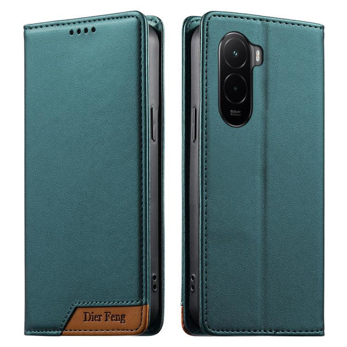 Funda para teléfono Dierfeng Splicing de cuero vegano con imán RFID resistente, For Xiaomi 17 Max 5G, For Xiaomi 17T Pro 5G, For Xiaomi 17T 5G, For Xiaomi Poco X8 Pro 5G / Redmi Turbo 5 5G, For Xiaomi 17 Ultra, For Xiaomi 17 Pro Max, For Xiaomi 17 Pro ...