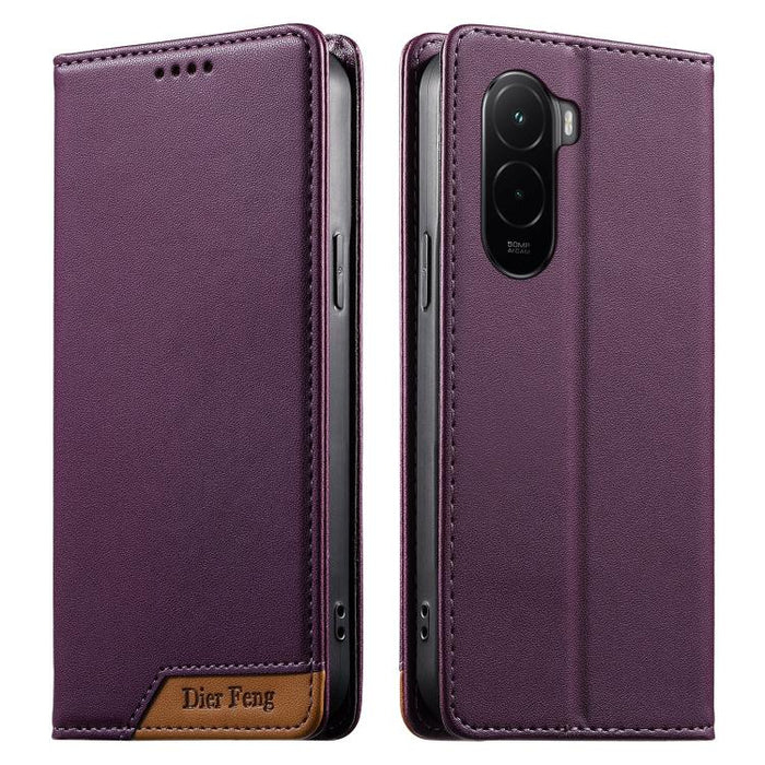 Funda para teléfono Dierfeng Splicing de cuero vegano con imán RFID resistente, For Xiaomi 17 Max 5G, For Xiaomi 17T Pro 5G, For Xiaomi 17T 5G, For Xiaomi Poco X8 Pro 5G / Redmi Turbo 5 5G, For Xiaomi 17 Ultra, For Xiaomi 17 Pro Max, For Xiaomi 17 Pro ...