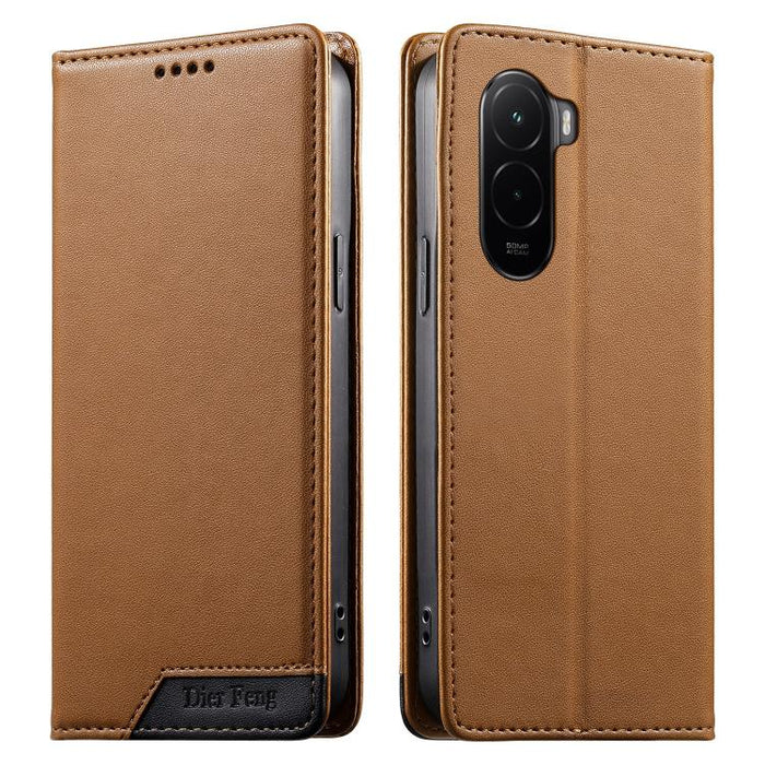 Funda para teléfono Dierfeng Splicing de cuero vegano con imán RFID resistente, For Xiaomi 17 Max 5G, For Xiaomi 17T Pro 5G, For Xiaomi 17T 5G, For Xiaomi Poco X8 Pro 5G / Redmi Turbo 5 5G, For Xiaomi 17 Ultra, For Xiaomi 17 Pro Max, For Xiaomi 17 Pro ...