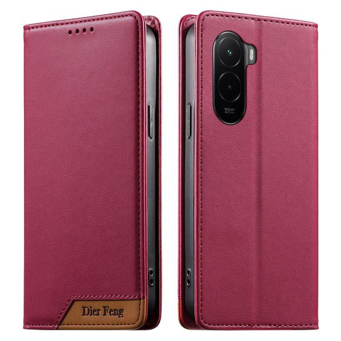 Funda para teléfono Dierfeng Splicing de cuero vegano con imán RFID resistente, For Xiaomi 17 Max 5G, For Xiaomi 17T Pro 5G, For Xiaomi 17T 5G, For Xiaomi Poco X8 Pro 5G / Redmi Turbo 5 5G, For Xiaomi 17 Ultra, For Xiaomi 17 Pro Max, For Xiaomi 17 Pro ...