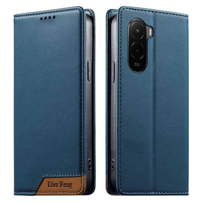 Funda para teléfono Dierfeng Splicing de cuero vegano con imán RFID resistente, For Xiaomi 17 Max 5G, For Xiaomi 17T Pro 5G, For Xiaomi 17T 5G, For Xiaomi Poco X8 Pro 5G / Redmi Turbo 5 5G, For Xiaomi 17 Ultra, For Xiaomi 17 Pro Max, For Xiaomi 17 Pro ...