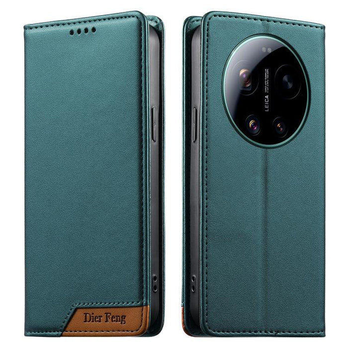 Funda para teléfono Dierfeng Splicing de cuero vegano con imán RFID resistente, For Xiaomi 17 Max 5G, For Xiaomi 17T Pro 5G, For Xiaomi 17T 5G, For Xiaomi Poco X8 Pro 5G / Redmi Turbo 5 5G, For Xiaomi 17 Ultra, For Xiaomi 17 Pro Max, For Xiaomi 17 Pro ...