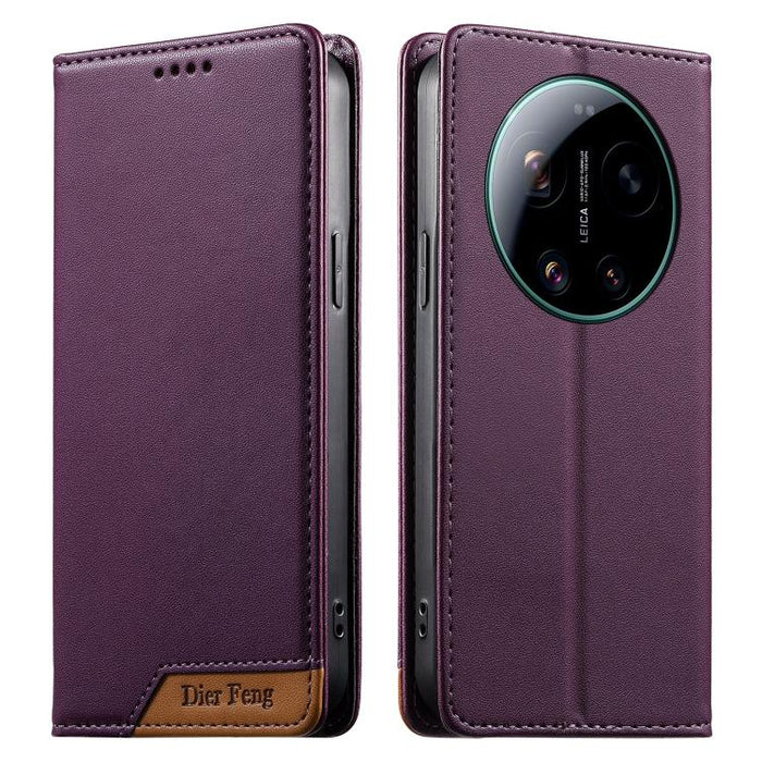 Funda para teléfono Dierfeng Splicing de cuero vegano con imán RFID resistente, For Xiaomi 17 Max 5G, For Xiaomi 17T Pro 5G, For Xiaomi 17T 5G, For Xiaomi Poco X8 Pro 5G / Redmi Turbo 5 5G, For Xiaomi 17 Ultra, For Xiaomi 17 Pro Max, For Xiaomi 17 Pro ...