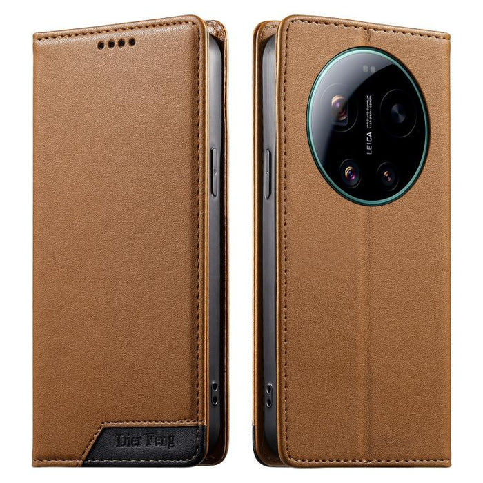 Funda para teléfono Dierfeng Splicing de cuero vegano con imán RFID resistente, For Xiaomi 17 Max 5G, For Xiaomi 17T Pro 5G, For Xiaomi 17T 5G, For Xiaomi Poco X8 Pro 5G / Redmi Turbo 5 5G, For Xiaomi 17 Ultra, For Xiaomi 17 Pro Max, For Xiaomi 17 Pro ...