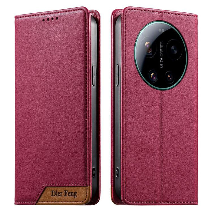 Funda para teléfono Dierfeng Splicing de cuero vegano con imán RFID resistente, For Xiaomi 17 Max 5G, For Xiaomi 17T Pro 5G, For Xiaomi 17T 5G, For Xiaomi Poco X8 Pro 5G / Redmi Turbo 5 5G, For Xiaomi 17 Ultra, For Xiaomi 17 Pro Max, For Xiaomi 17 Pro ...