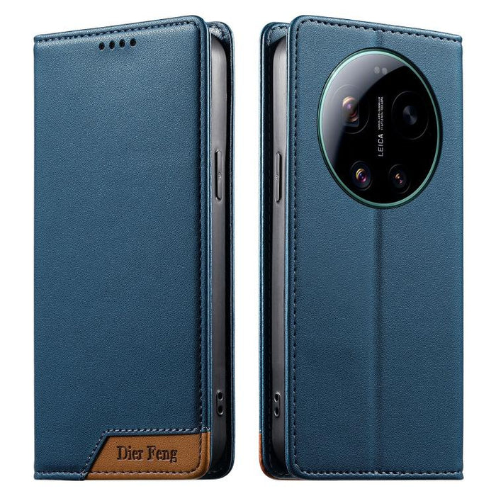 Funda para teléfono Dierfeng Splicing de cuero vegano con imán RFID resistente, For Xiaomi 17 Max 5G, For Xiaomi 17T Pro 5G, For Xiaomi 17T 5G, For Xiaomi Poco X8 Pro 5G / Redmi Turbo 5 5G, For Xiaomi 17 Ultra, For Xiaomi 17 Pro Max, For Xiaomi 17 Pro ...
