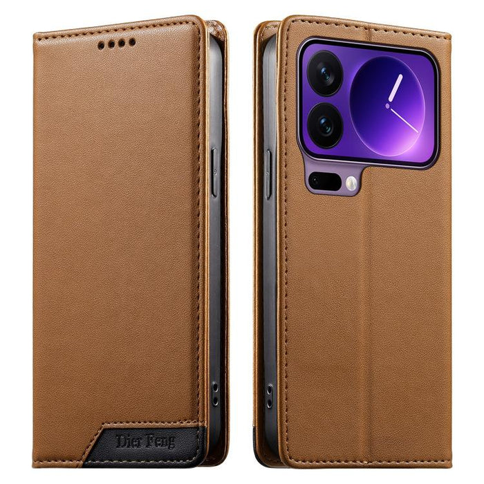 Funda para teléfono Dierfeng Splicing de cuero vegano con imán RFID resistente, For Xiaomi 17 Max 5G, For Xiaomi 17T Pro 5G, For Xiaomi 17T 5G, For Xiaomi Poco X8 Pro 5G / Redmi Turbo 5 5G, For Xiaomi 17 Ultra, For Xiaomi 17 Pro Max, For Xiaomi 17 Pro ...