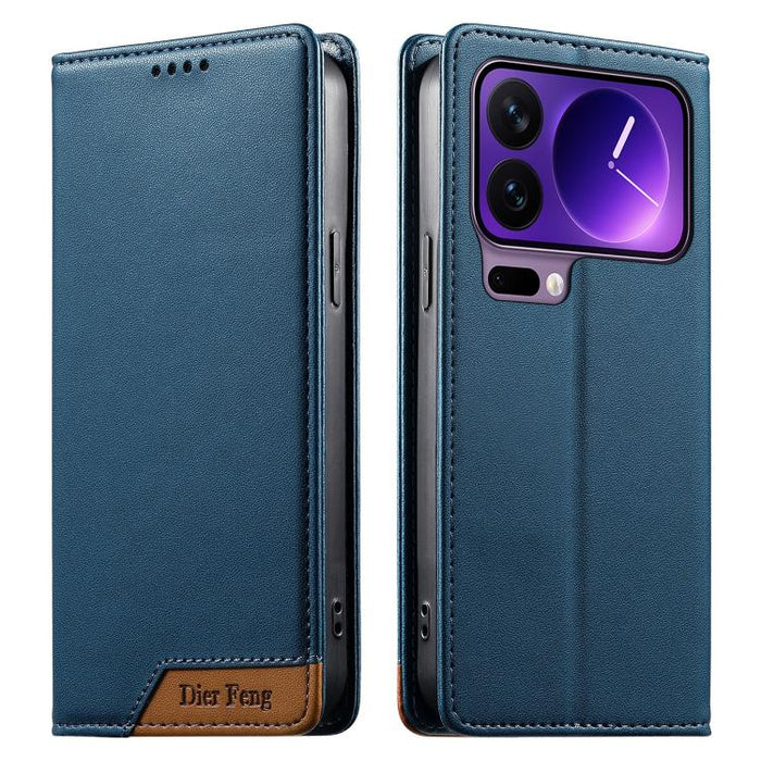 Funda para teléfono Dierfeng Splicing de cuero vegano con imán RFID resistente, For Xiaomi 17 Max 5G, For Xiaomi 17T Pro 5G, For Xiaomi 17T 5G, For Xiaomi Poco X8 Pro 5G / Redmi Turbo 5 5G, For Xiaomi 17 Ultra, For Xiaomi 17 Pro Max, For Xiaomi 17 Pro ...